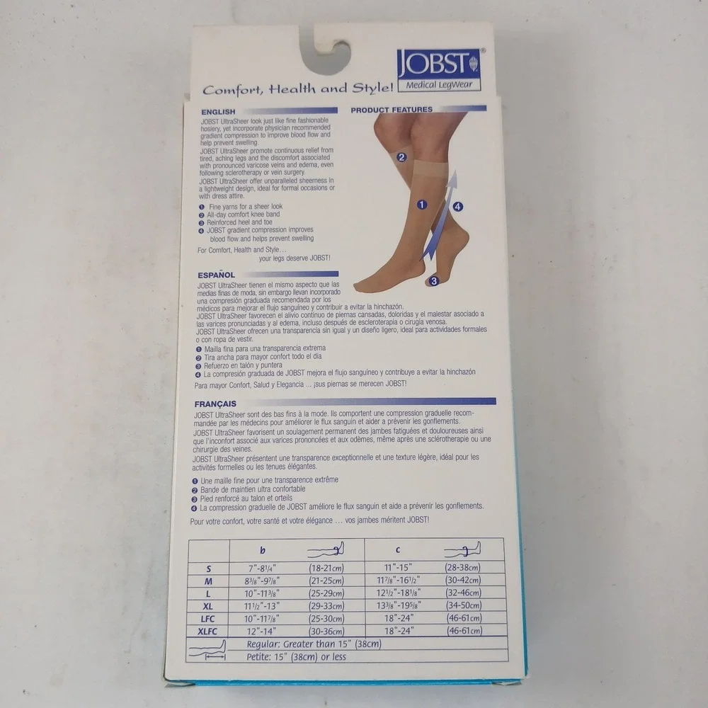 Jobst UltraSheer 20-30 mmHg CT Knee High Compression Stocking 121500 Silky Beige